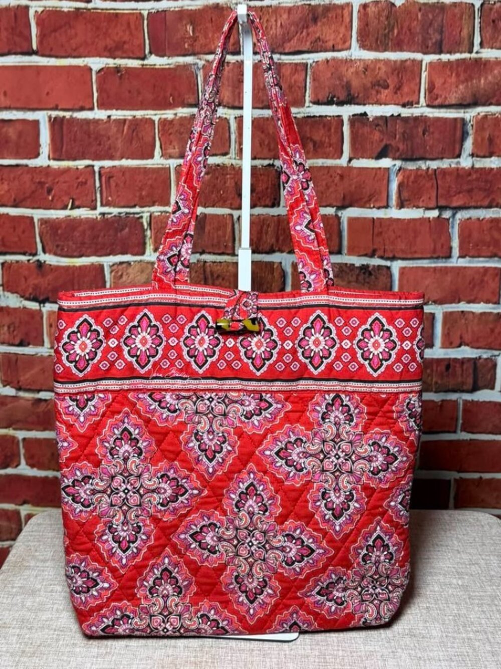 Vera Bradley Small Tic Tac Toggle Tote – Frankly Scarlet – Retired 2008–2009